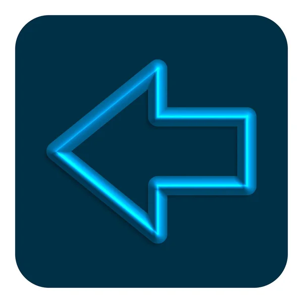 Blauwe Lijn Neon Pijl Links Web Icon Vector Illustratie Design — Stockvector