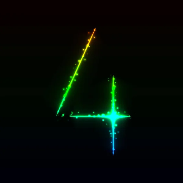 Ziffer Symbol Der Gradienten Lichter Auf Dunklem Hintergrund — Stockvektor