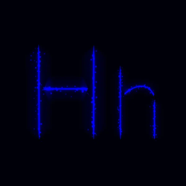 Alphabet Bleu Lettres Lumières Sur Fond Sombre — Image vectorielle