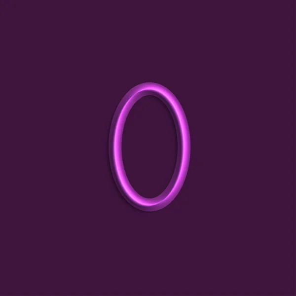 Número Luces Color Púrpura Línea Con Sombra Suave — Archivo Imágenes Vectoriales