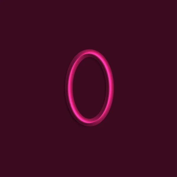 Nombre Lumières Couleur Magenta Ligne Avec Ombre Lisse — Image vectorielle