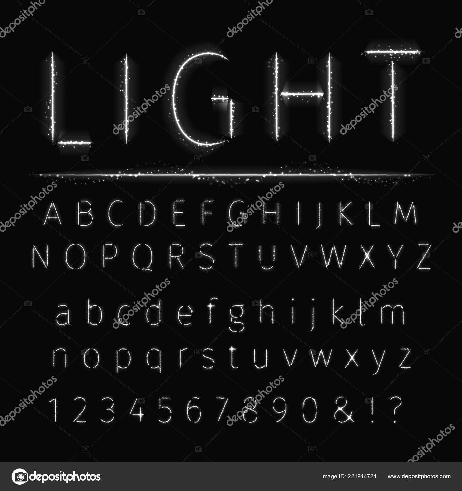 Volumetric Font White Line Letter Shadow Vector Illustration Relief ...