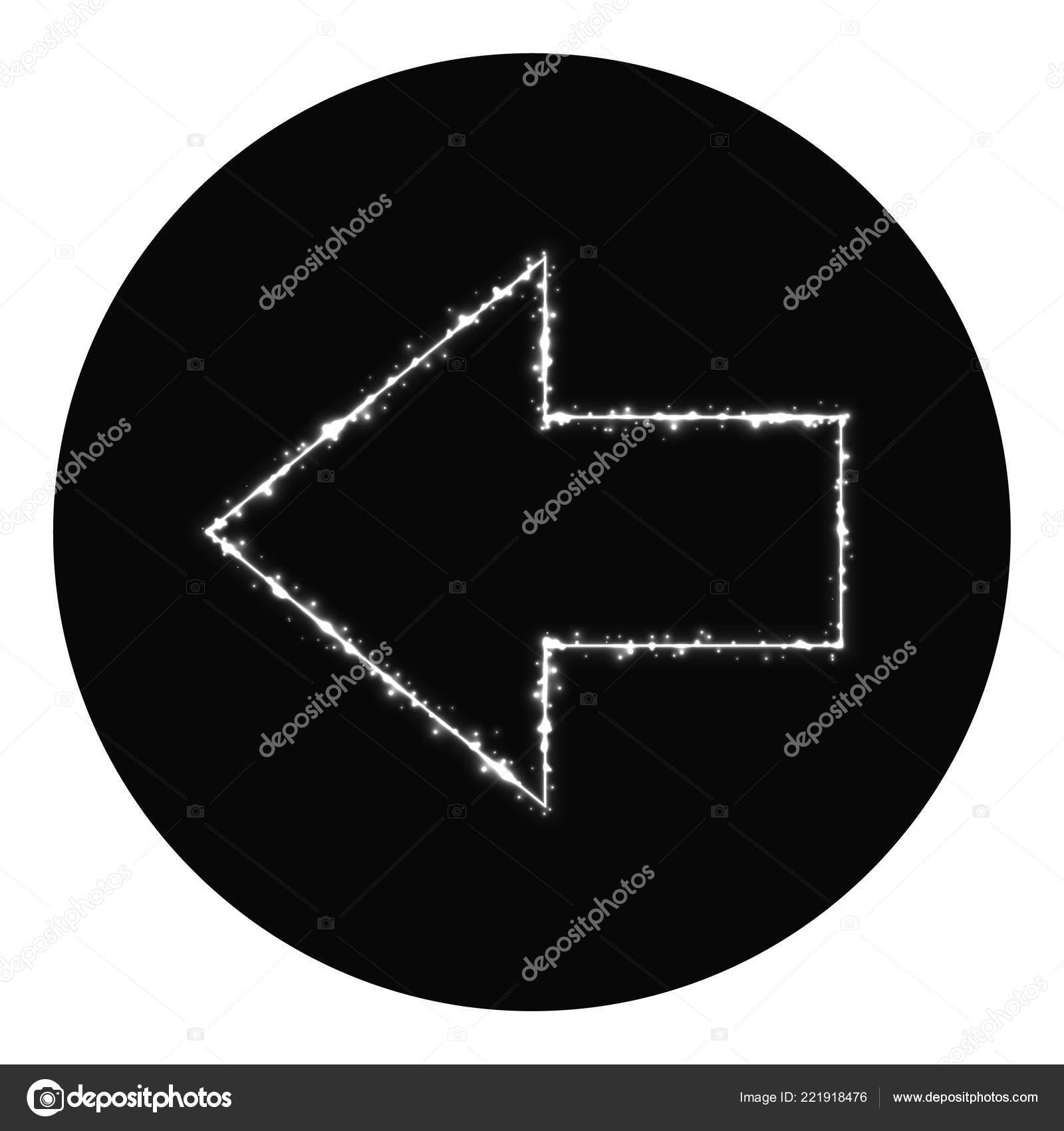  Icon Silhouette Lights Black Background Neon Vector Icon Stock