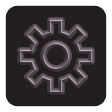 Koyu gri satırı Neon Cog Web simgesi, vektör çizim tasarım sembolü