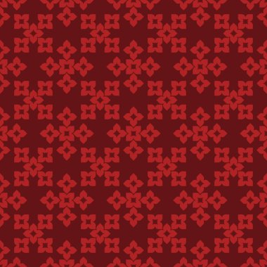Koyu kırmızı zemin üzerine kırmızı Dikişsiz desen vektör. Modern şık doku. Geometrik oyma yinelenen. Çağdaş grafik tasarım. 