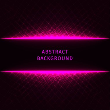 Pembe ışıklar soyut geometrik şekil koyu arka plan üzerinde