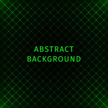 Yeşil ışık koyu arka plan üzerinde geometrik şekil soyut