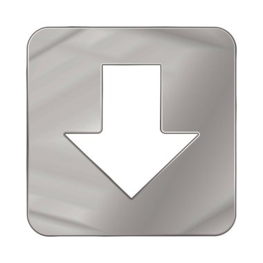 Aşağı ok düğmesini işaret Grey vektör çizim
