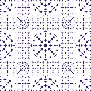 Indigo soyut desen çizgili beyaz zemin üzerine geometrik seamless modeli dokulu