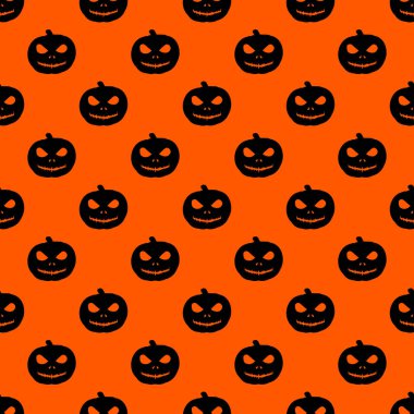 Cadılar Bayramı seamless modeli. Cadılar Bayramı partisi poster için tasarım öğeleri. Kabak desen basit stil vektör çizim içinde sorunsuz