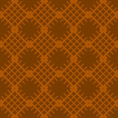 Turuncu soyut geometrik seamless modeli koyu turuncu zemin üzerine