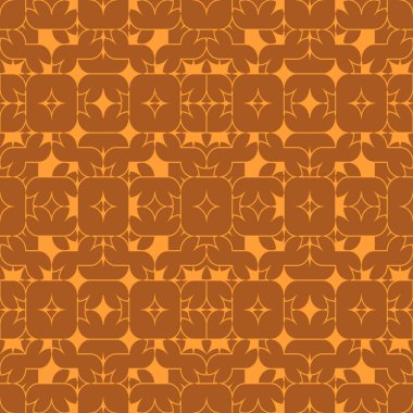 Turuncu soyut geometrik seamless modeli koyu turuncu zemin üzerine