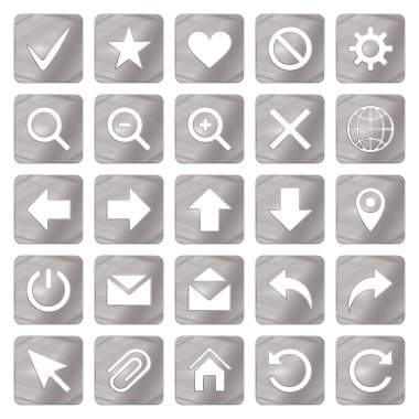 Gri web Icons set vektör çizim