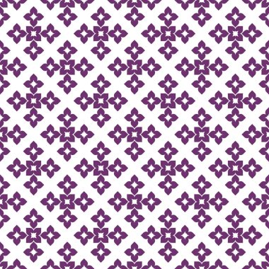 Vektör seamless modeli. Beyaz arka plan üzerinde mor Modern şık doku. Geometrik oyma yinelenen. Çağdaş grafik tasarım. 