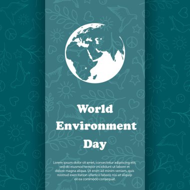 Dünya Çevre günü. Ekoloji arka plan. Vektör çizim. Eko poster, eko afiş veya dünya çevre günü için Eko kartı. 