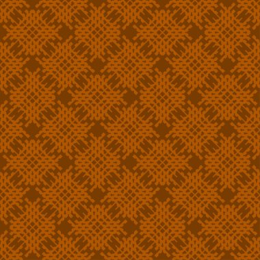 Turuncu soyut geometrik seamless modeli koyu turuncu zemin üzerine