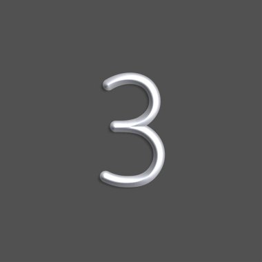 gri renkli ışıkların 3 sayı, pürüzsüz gölge ile 3d çizgi