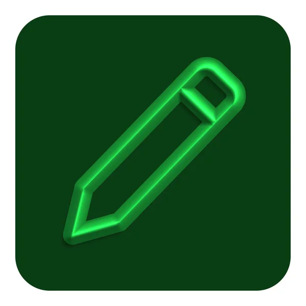 Groene Lijn Neon Web Icon Vector Illustratie Design Symbool Bewerken — Stockvector