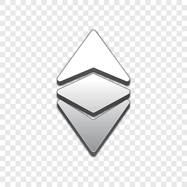 Ασημένια Ethereum Εικονίδιο Κλασική Απομονωμένες Web Διάνυσμα Ethereum Κλασικό Μοντέρνο — Διανυσματικό Αρχείο