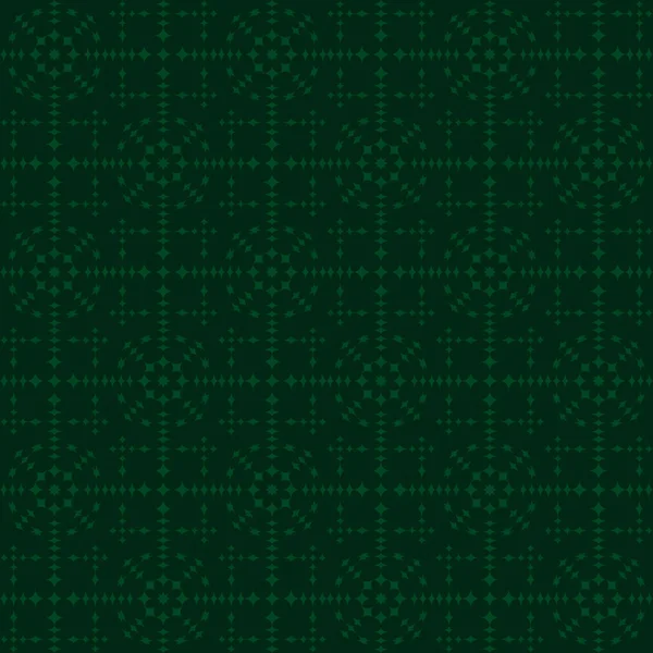 深绿色背景上的绿色抽象无缝纹理几何图案 — 图库矢量图片