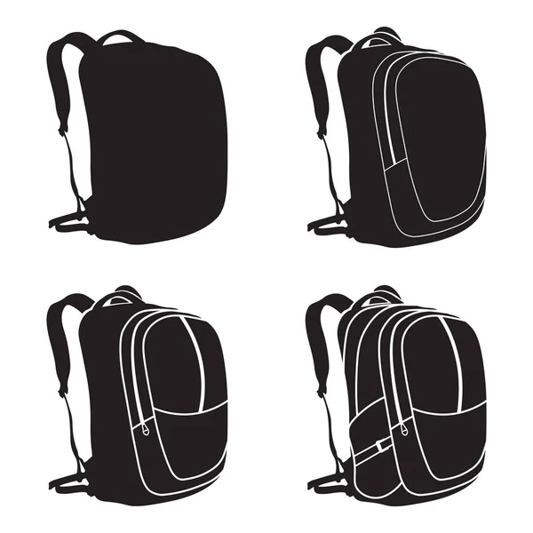 Backpack Vector Icons Set — Stock Vector