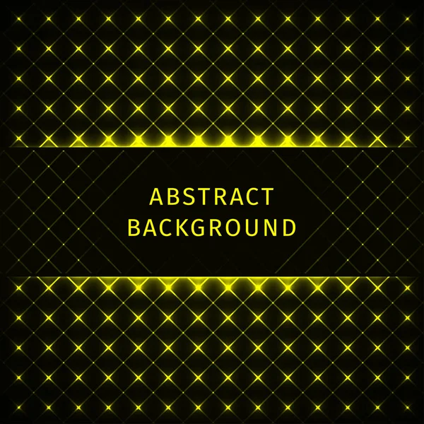 Žlutá Světla Abstraktní Geometrické Obrazce Tmavém Pozadí — Stockový vektor