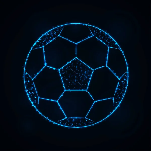 Vector Illustration Football Blue Color Lights Silhouette Dark Background — Stock Vector