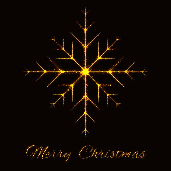 Merry Christmas Card Gold Lights — Stock vektor