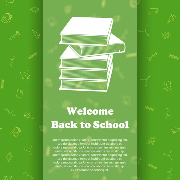 Šablona Návrhu Vektorové Zpět Školy Vítejte Zpátky Školy Plakát Školní — Stockový vektor