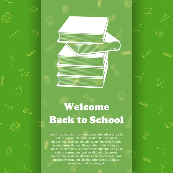 Plantilla Diseño Vectorial Para Volver Escuela Bienvenidos Nuevo Cartel Escuela — Vector de stock