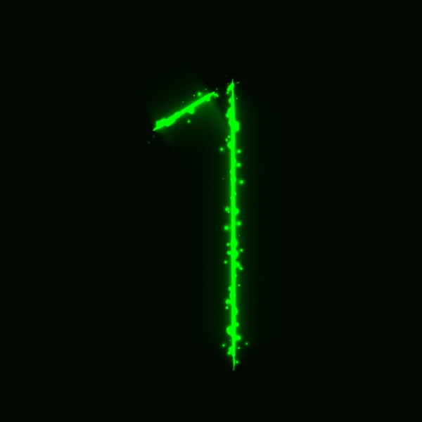 Nummer Symbool Van Groene Lichten Donkere Achtergrond — Stockvector