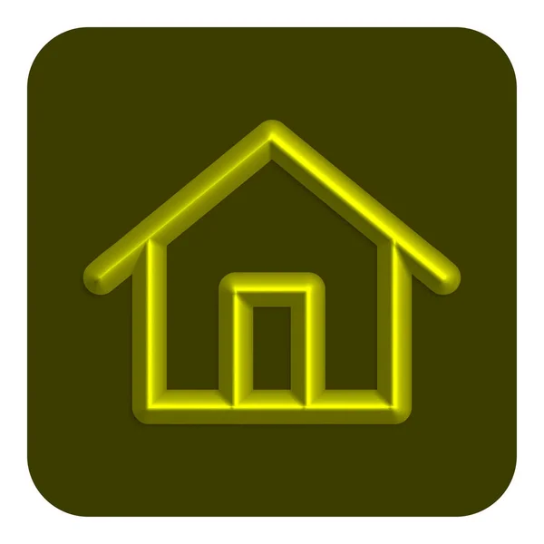 Yellow Line Home Neon Web Icon Векторная Иллюстрация — стоковый вектор