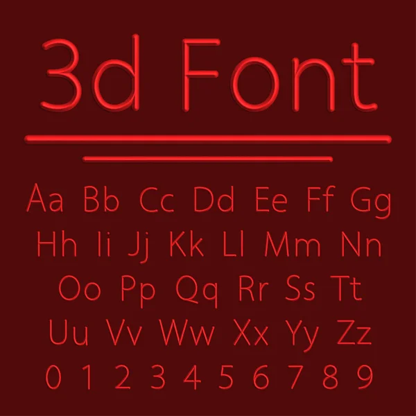 Font Volumetrico Lettere Linea Con Ombra Illustrazione Vettoriale Alfabeto Tubo — Vettoriale Stock