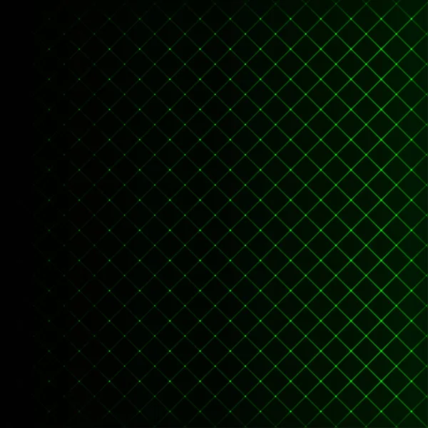 Groene Lichten Abstract Geometrische Vorm Donkere Achtergrond — Stockvector