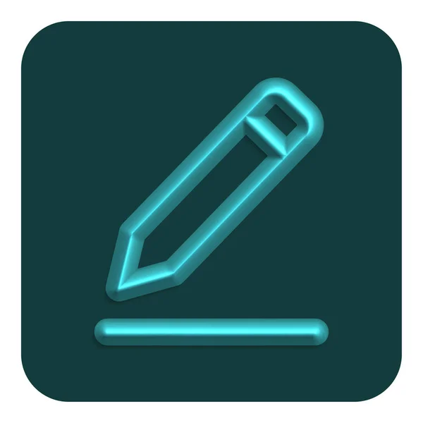 Cyan Line Neon Bearbeiten Web Icon Vektor Illustration Design Symbol — Stockvektor