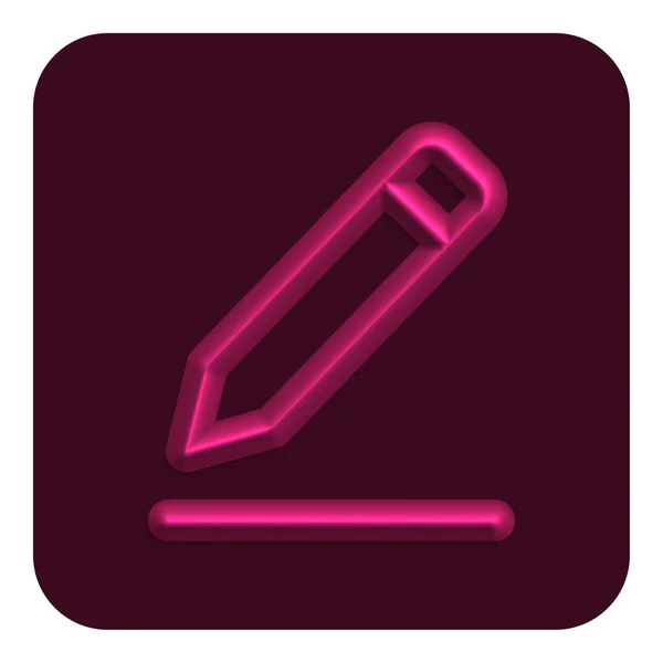 Rosa Linje Neon Redigera Web Icon Vektor Illustration Design Symbol — Stock vektor