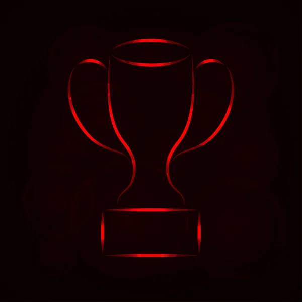 Vector Εικονογράφηση Του Κυπέλλου Κόκκινο Ντεγκραντέ Χρώμα Φώτα Σιλουέτα Σκούρο — Διανυσματικό Αρχείο