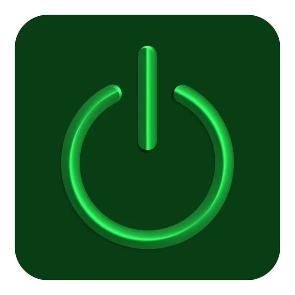 Green Neon Line Power Web Icon Векторная Иллюстрация — стоковый вектор