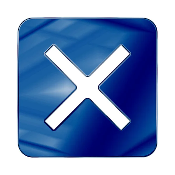 ベクトル イラスト クロス青色のボタン Web アイコン — ストックベクタ
