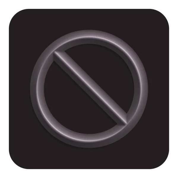 Icono Web Prohibido Neón Línea Gris Oscuro Símbolo Diseño Ilustración — Vector de stock