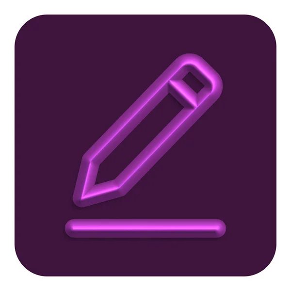 Violett Linje Neon Redigera Web Icon Vektor Illustration Design Symbol — Stock vektor