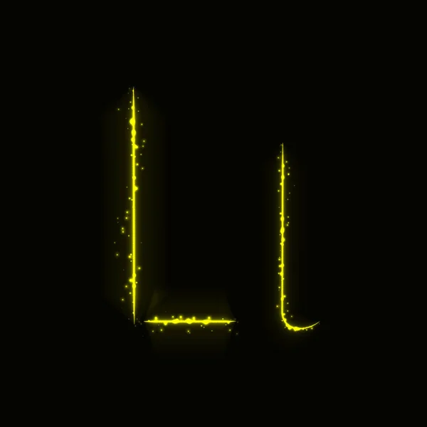 黑色背景上的黄色字母 — 图库矢量图片