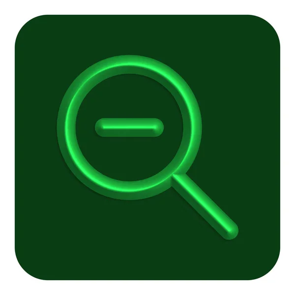 Línea Verde Neon Zoom Out Web Icono Vector Ilustración Diseño — Vector de stock