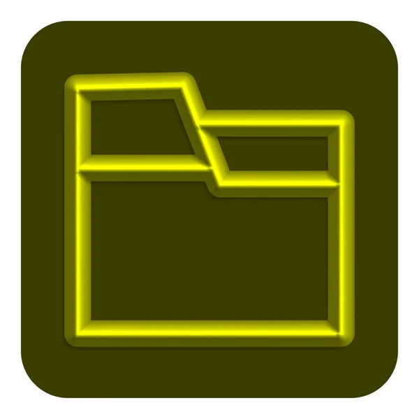 Gele Lijn Neon Web Mappictogram Vector Illustratie Design Symbool — Stockvector