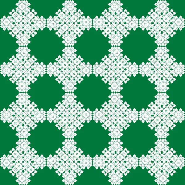 白色背景上的绿色抽象无缝纹理几何图案 — 图库矢量图片
