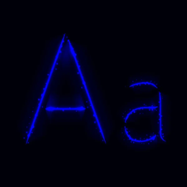 Alfabeto Azul Letras Luces Sobre Fondo Oscuro — Archivo Imágenes Vectoriales