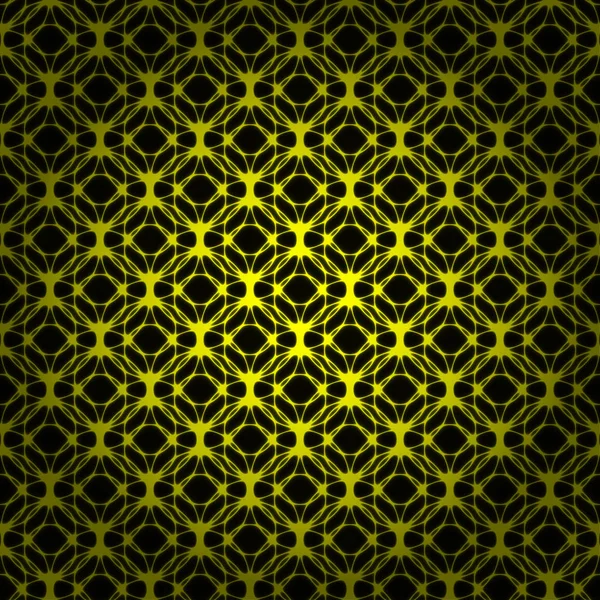 Luces Amarillas Forma Geométrica Abstracta Sobre Fondo Oscuro — Vector de stock