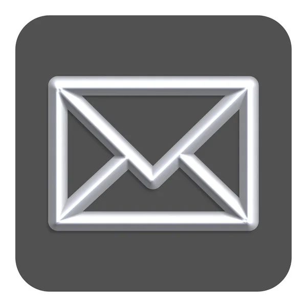 Ασημένια Γραμμή Νέον Εικονίδιο Web Mail Σύμβολο Σχεδιασμό Εικονογράφηση Διάνυσμα — Διανυσματικό Αρχείο