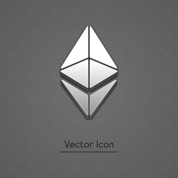 Silver Ethereum Classic Isolated Web Vector Icon Ethereum Classic Trendy — стоковый вектор