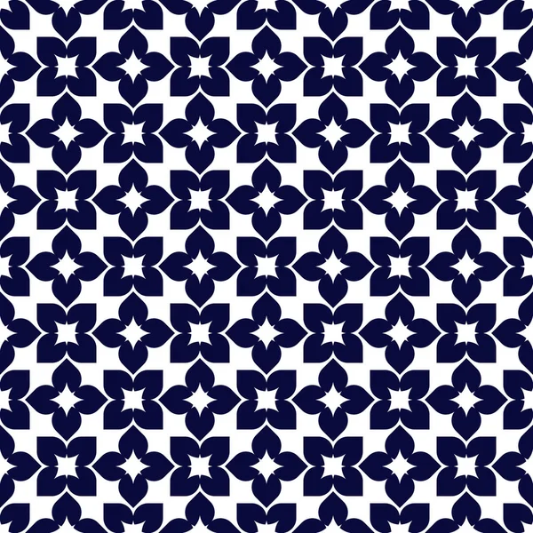 Navy Abstract Geometric Seamless Pattern White Background — Stock Vector